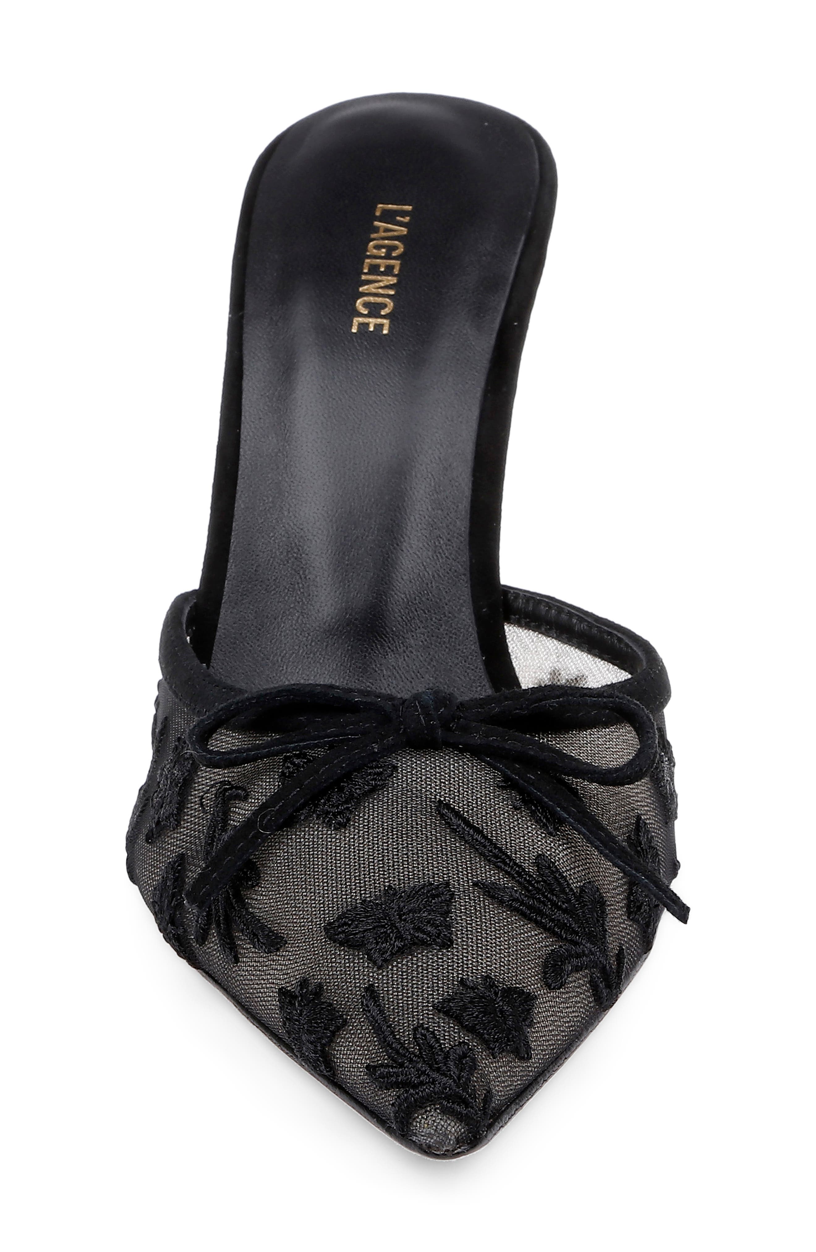 L'AGENCE Prasad Pointed Toe Mule, Alternate, color, Black Mesh