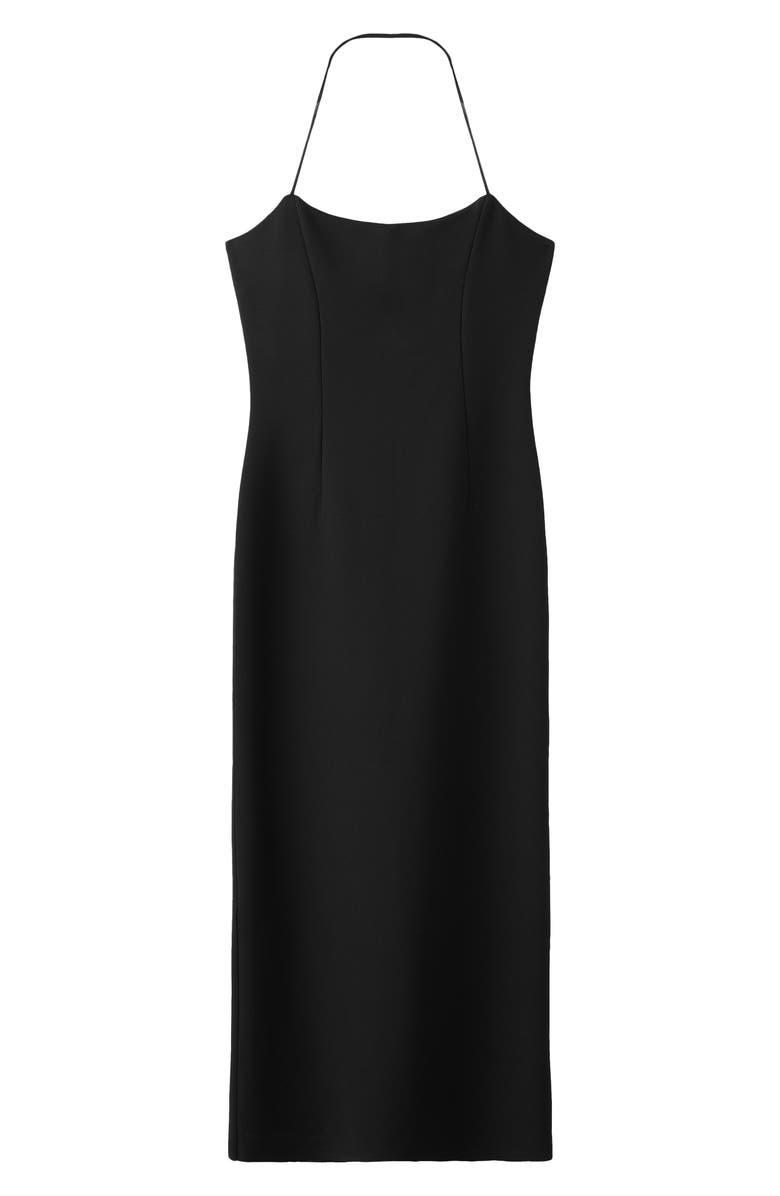MANGO Knit Halter Neck Midi Dress, Alternate, color, Black
