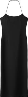 MANGO Knit Halter Neck Midi Dress