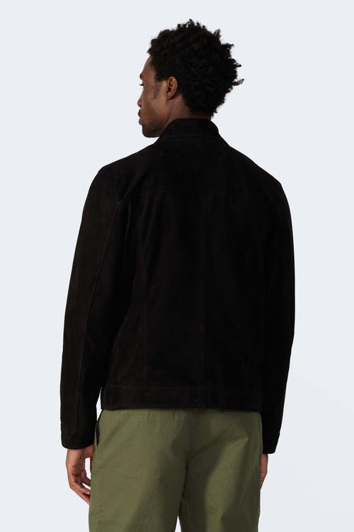 Furniq Uk Ollie Suede Jacket In Black