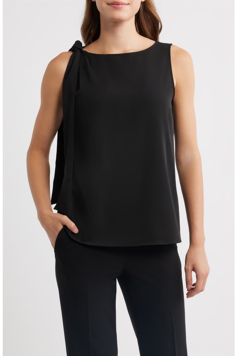 Tie Shoulder Sleeveless Top, Main, color, ANNE BLACK
