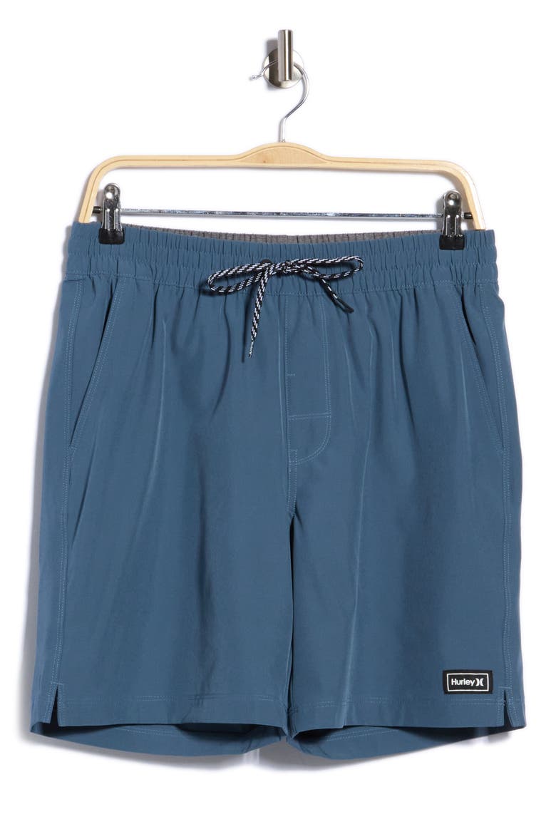 Solid Volley Swim Shorts, Alternate, color, GREY TEAL