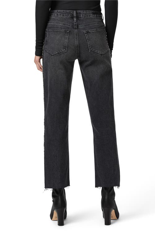 Paige Mason Rhinestone Ankle Straight Leg Jeans In Black