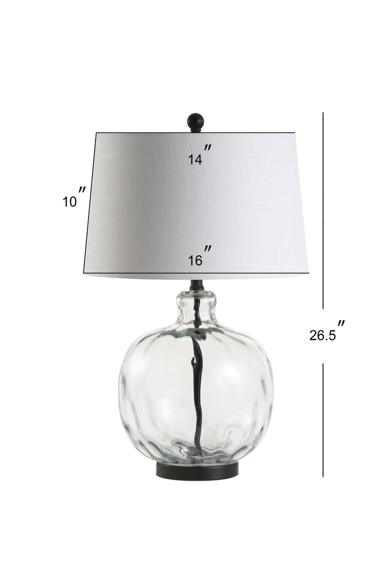 Rae 26.5" Glass/Metal LED Table Lamp, Clear/Black, Alternate, color, Clear/black