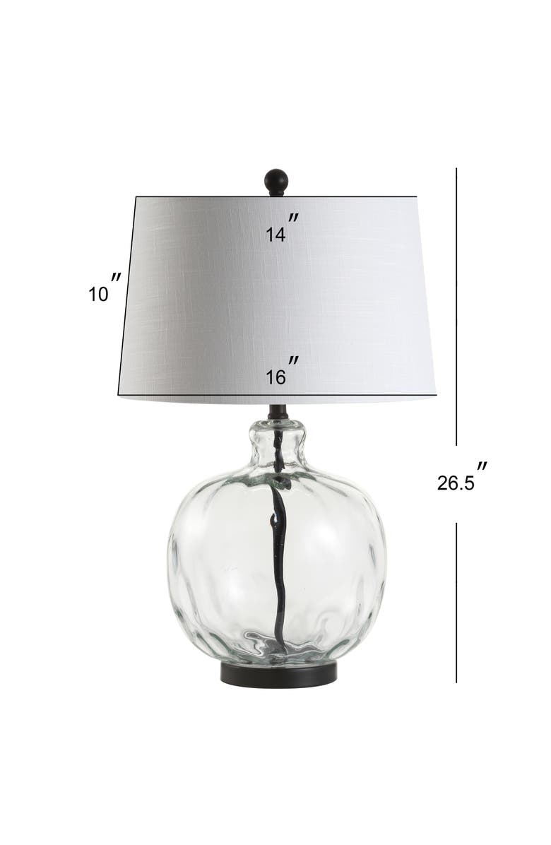 JONATHAN Y Rae 26.5" Glass/Metal LED Table Lamp, Clear/Black, Alternate, color, Clear/Black