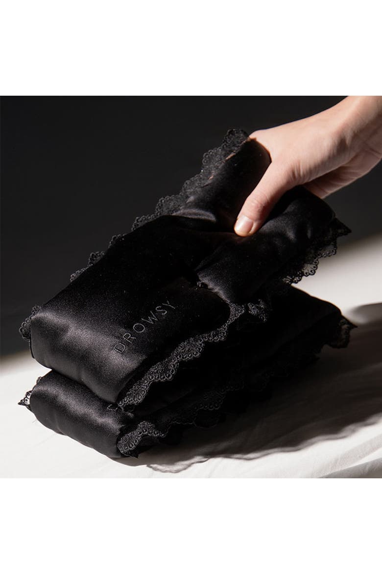 A Paris Love Story Silk Sleep Mask, Alternate, color, Black