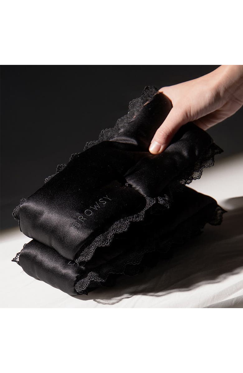 Drowsy A Paris Love Story Silk Sleep Mask, Alternate, color, Black