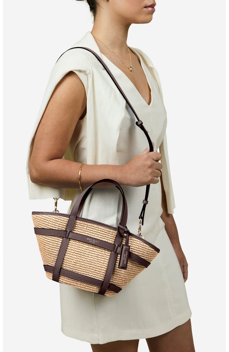 Cole Haan Key West Crossbody Tote, Alternate, color, Natural Raffia/ Dk. Chocolate