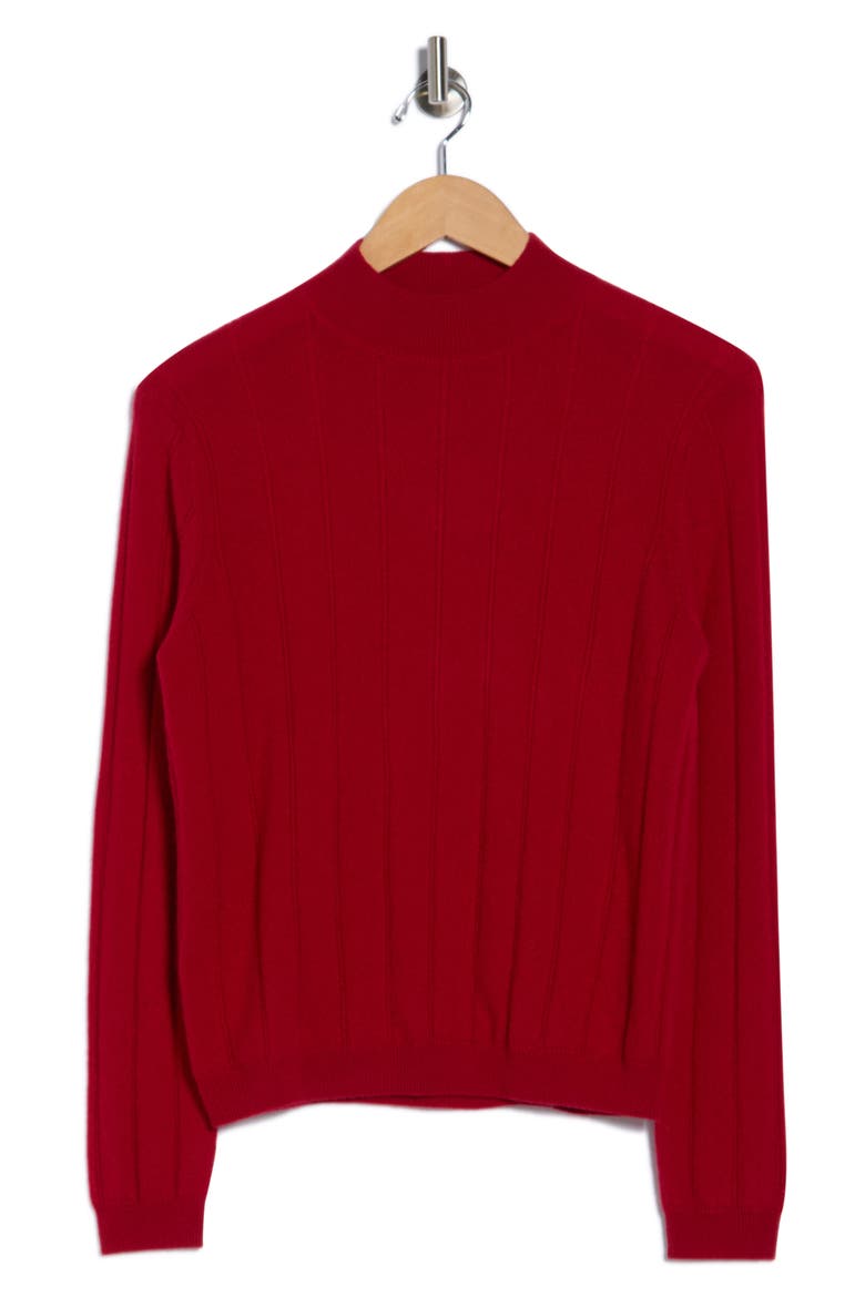 Wide Rib Wool & Cashmere Sweater, Alternate, color, DARK RED