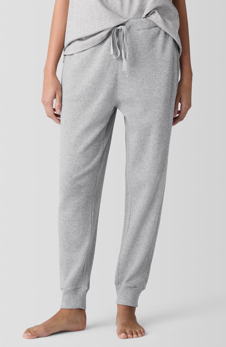 EILEEN FISHER SLEEP The Slow Waffle Stitch Organic Cotton Joggers, Main, color, 
