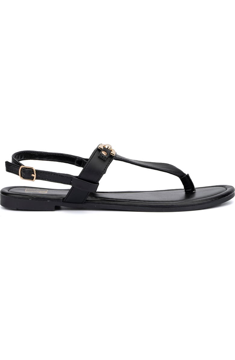 NEW YORK AND COMPANY Angelica Thong Sandal, Alternate, color, Black