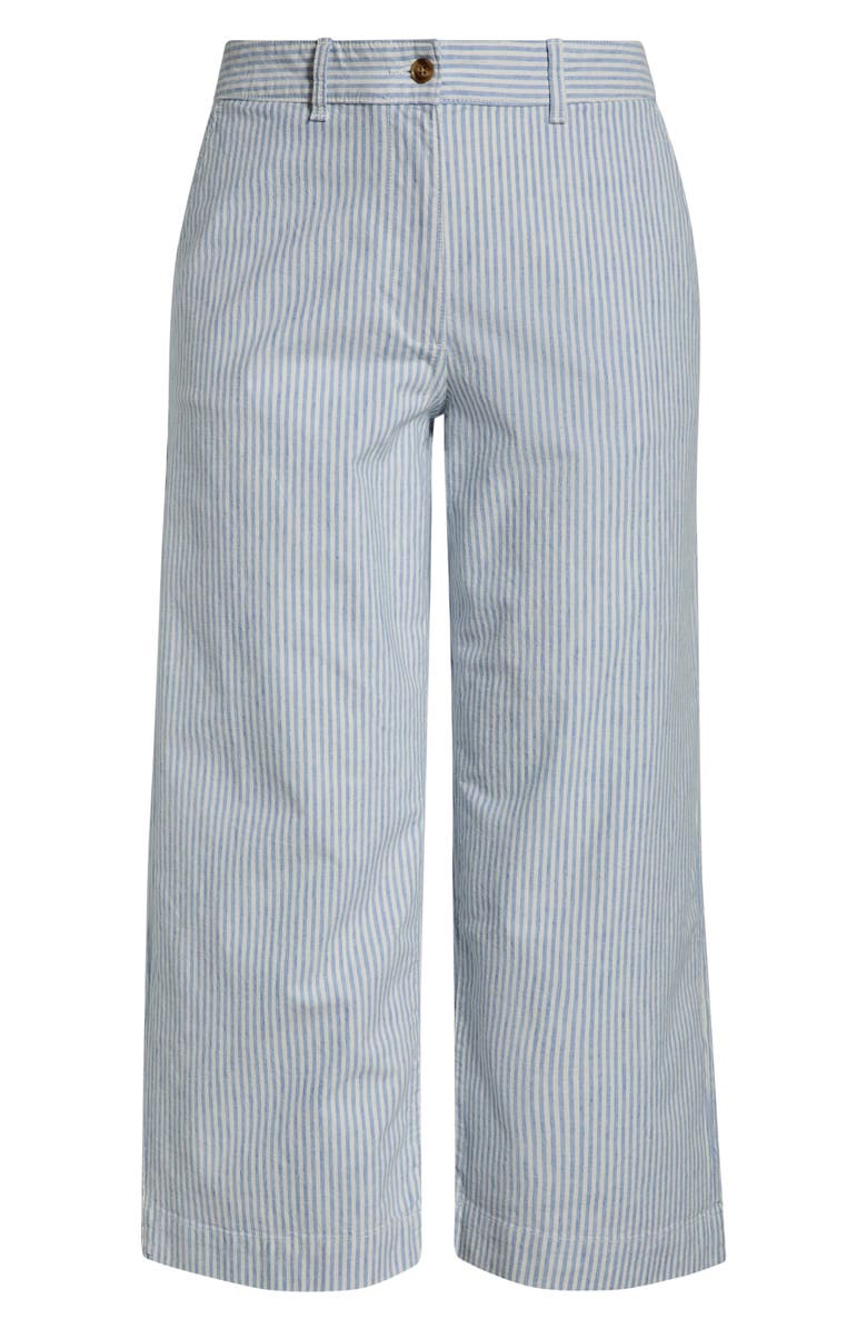Caslon<sup>®</sup> Easy Straight Leg Crop Pants, Main, color, Ivory- Blue Jane Stripe