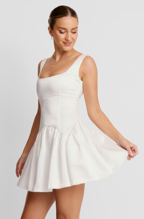 Scoop Neck Sleeveless Skater Mini Dress