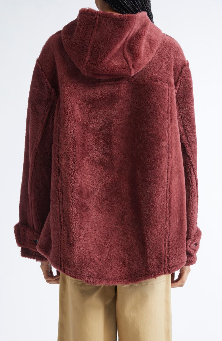 Marni Genuine Shearling Hooded Jacket, Alternate, color, Rom88 Peat