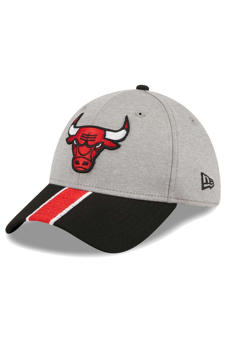 Men's New Era Gray/Black Chicago Bulls Striped 39THIRTY Flex Hat, Main, color, Gray