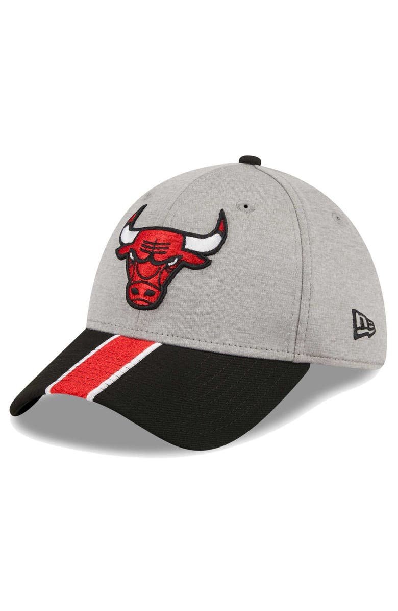New Era Men's New Era Gray/Black Chicago Bulls Striped 39THIRTY Flex Hat, Main, color, Gray