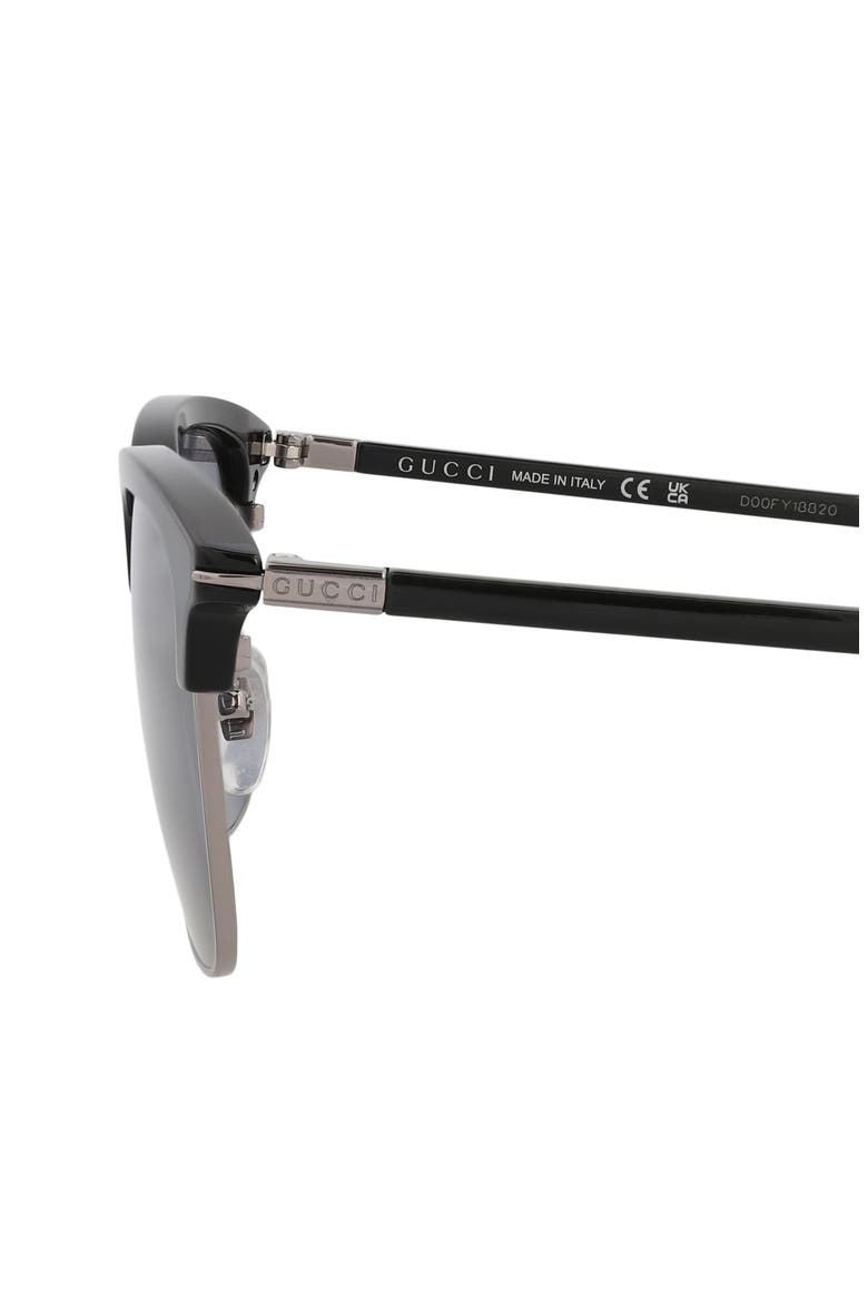 56mm Square Sunglasses, Alternate, color, BLACK RUTHENIUM BLUE