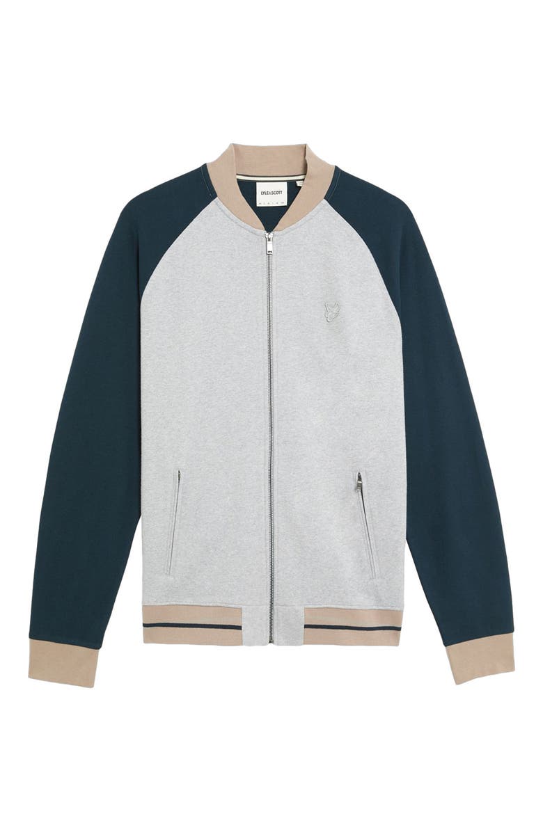 Lyle & Scott Interlock Contrast Raglan Bomber Jacket, Alternate, color, Carbon