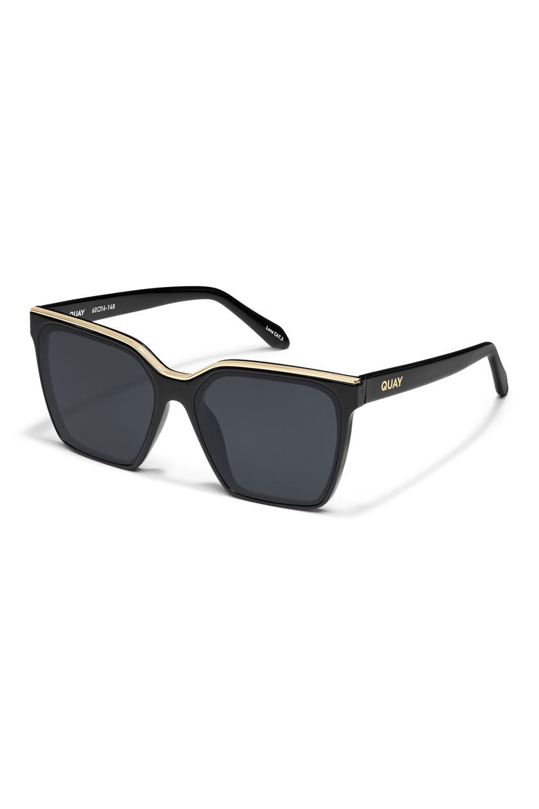 Level Up 60mm Square Sunglasses, Alternate, color, BLACK GOLD/ SMOKE