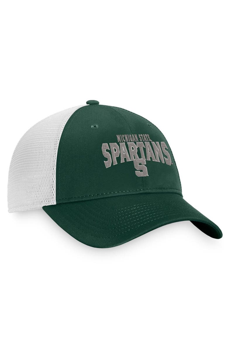 Men's Top of the World Green/White Michigan State Spartans Breakout Trucker Snapback Hat, Alternate, color, Green