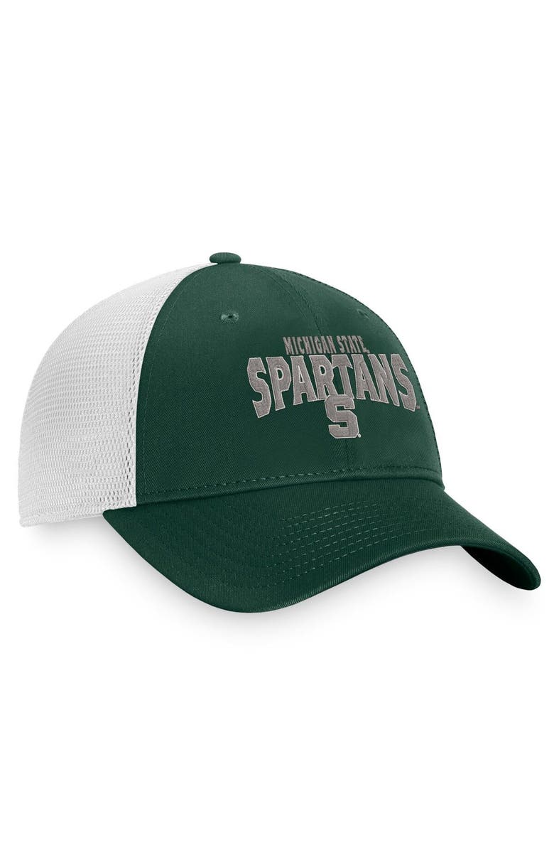 TOP OF THE WORLD Men's Top of the World Green/White Michigan State Spartans Breakout Trucker Snapback Hat, Alternate, color, Green