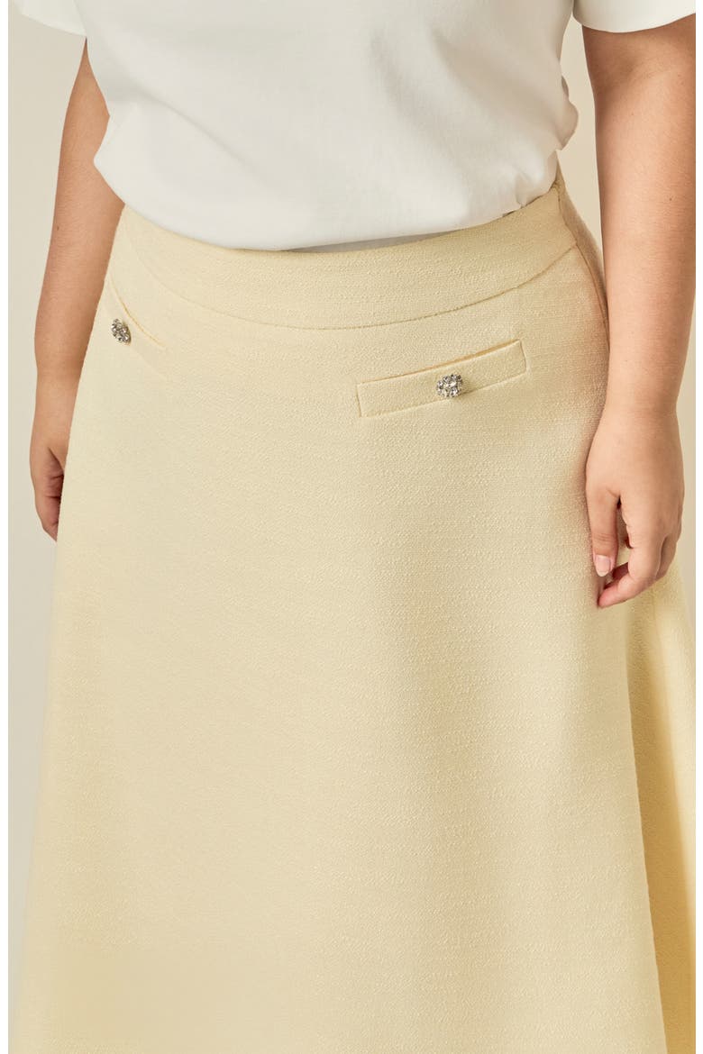 Tweed A-Line Maxi Skirt, Alternate, color, BUTTER