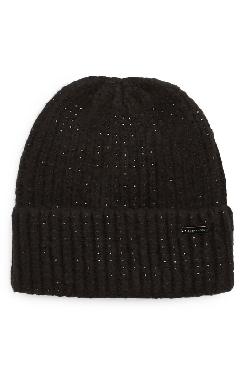 Steve Madden Crystal Knit Beanie, Main, color, 
