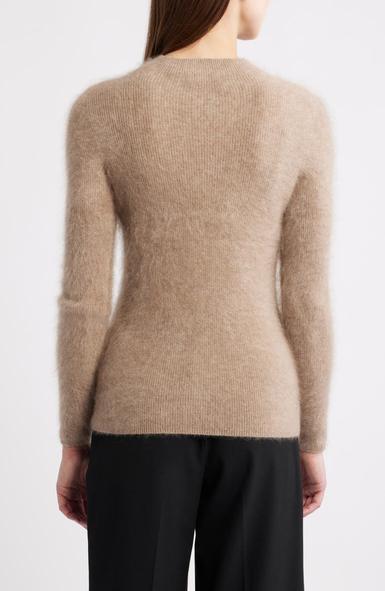 Elie Tahari The Miley Rib Brushed Cashmere Sweater, Alternate, color, Taupe Heather