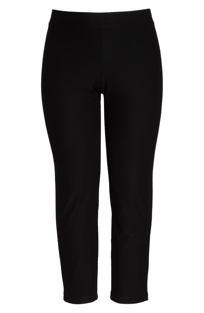 Eileen Fisher High Waist Slim Ankle Pants, Alternate, color, Black