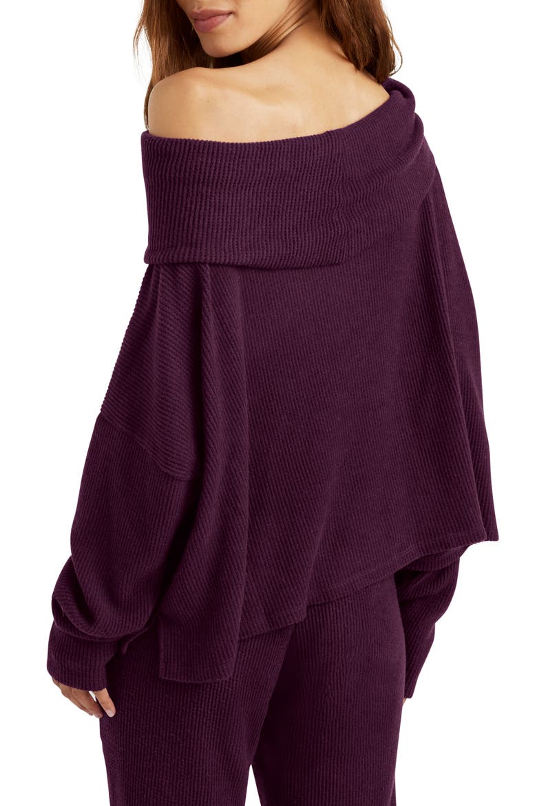 London One-Shoulder Lounge Top, Alternate, color, PLUM