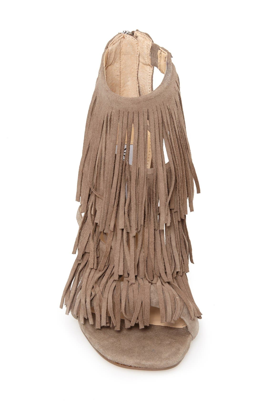 'Fringly' Sandal, Alternate, color, TAUPE SUEDE