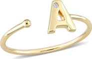 Julianna B. Diamond Initial Ring 10k Yellow Gold