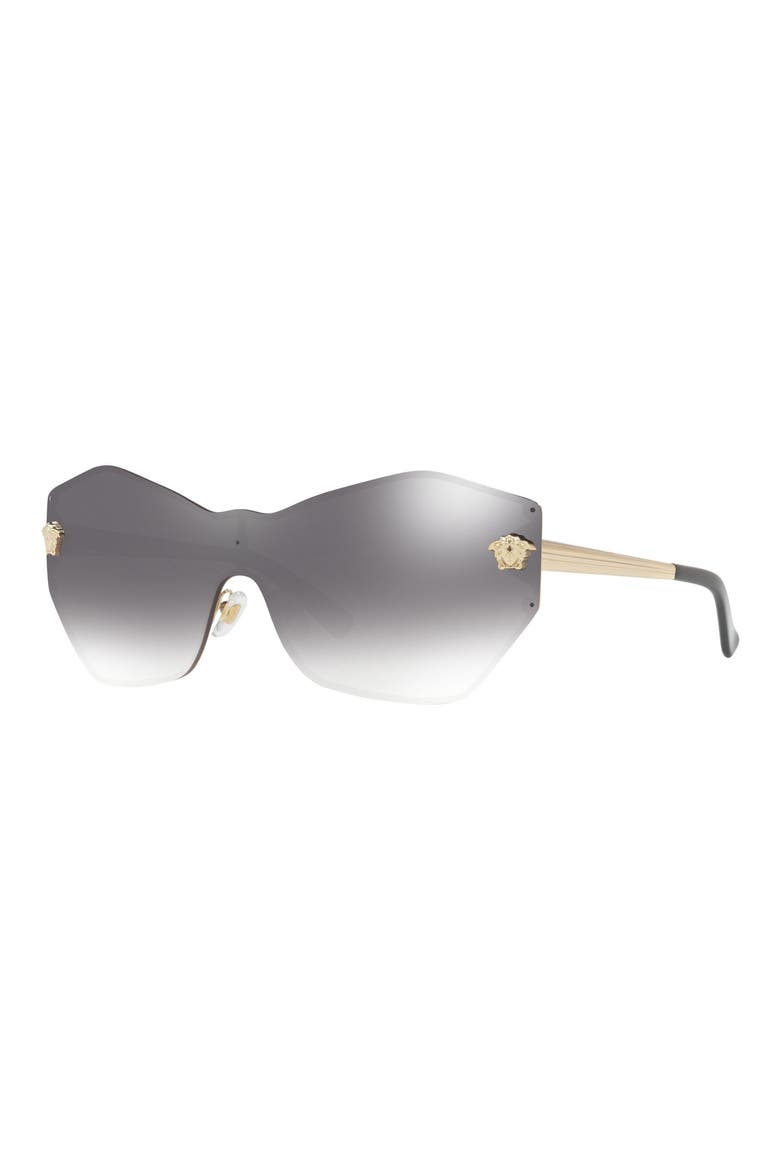 Gradient Shield Sunglasses, Alternate, color, GOLD/ SILVER MIRRORED GRADIENT