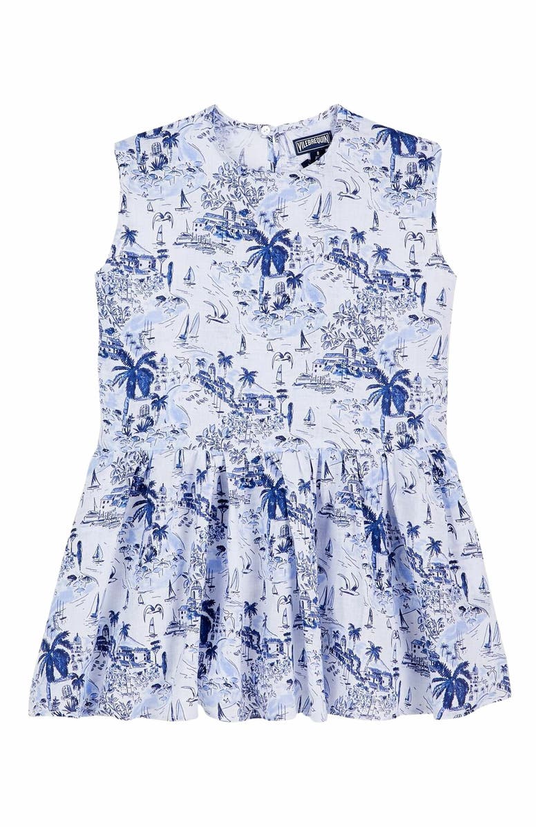 Vilebrequin Kids' Riviera Linen Dress, Main, color, 