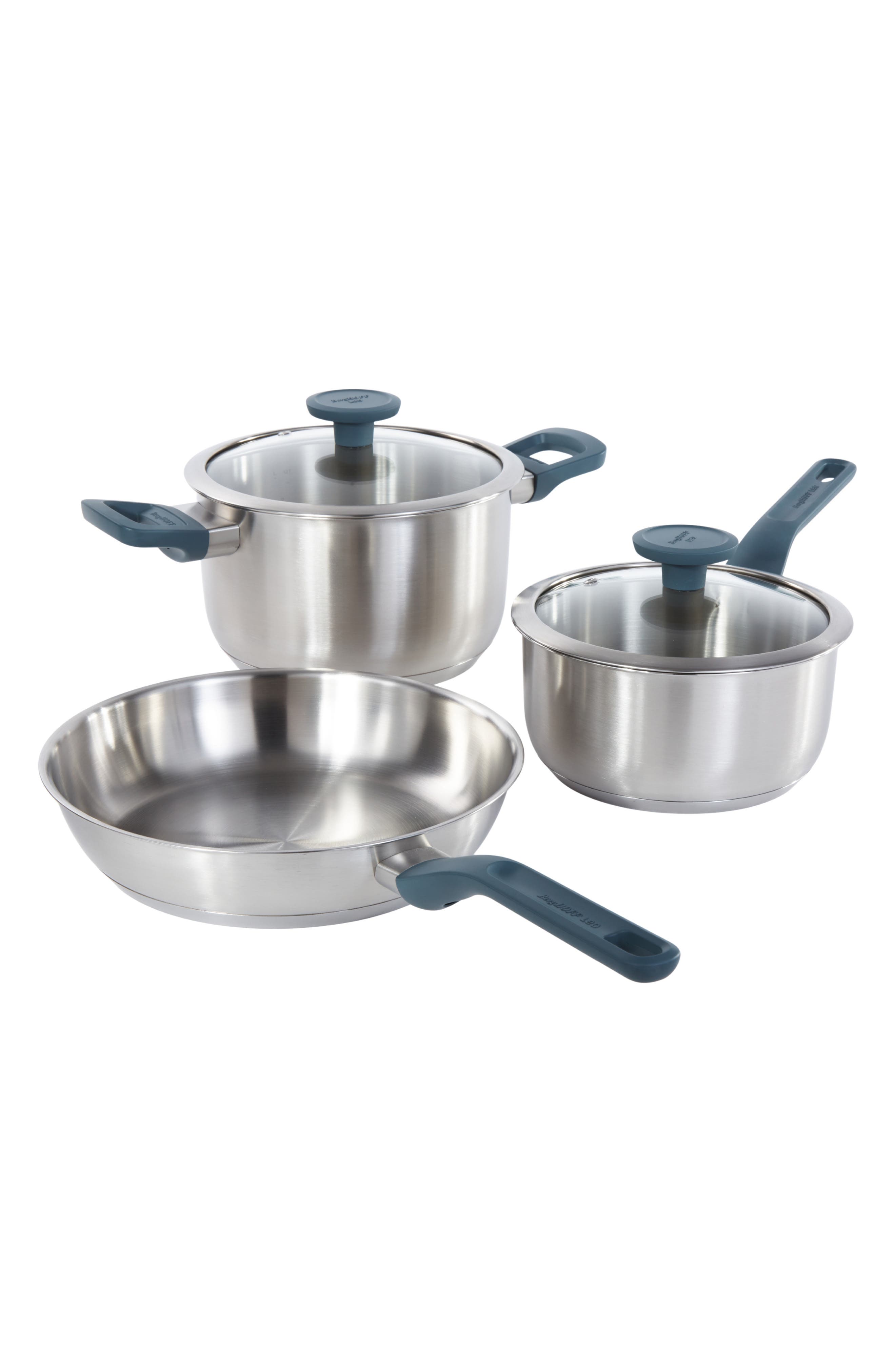 Leo Bolt 5-Piece 18/10 Stainless Steel Cookware Set
