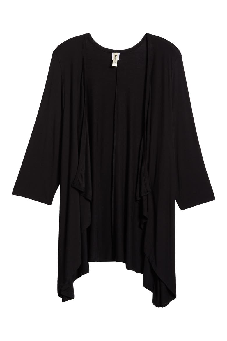 Open Front Cardigan, Alternate, color, BLACK