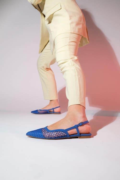 Prologue Shoes Brace Blue Mesh Flat Sandal