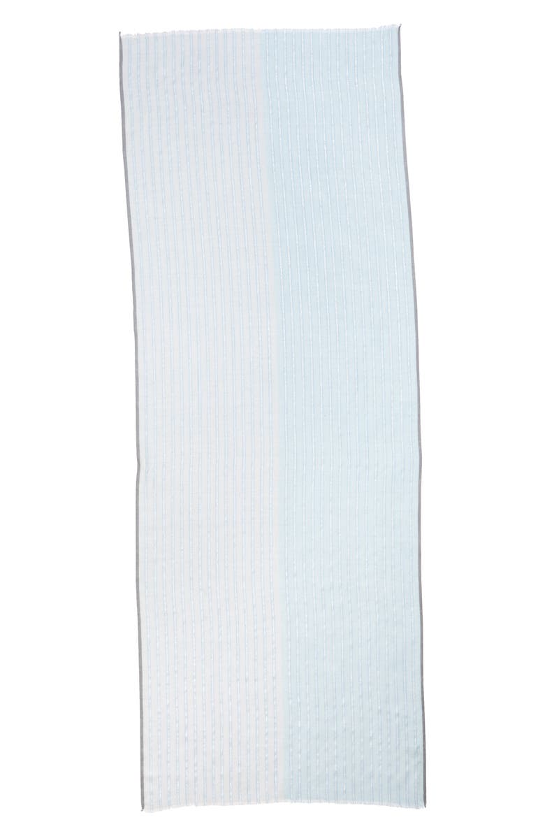 Eileen Fisher Metallic Stripe Wool & Silk Blend Scarf, Alternate, color,