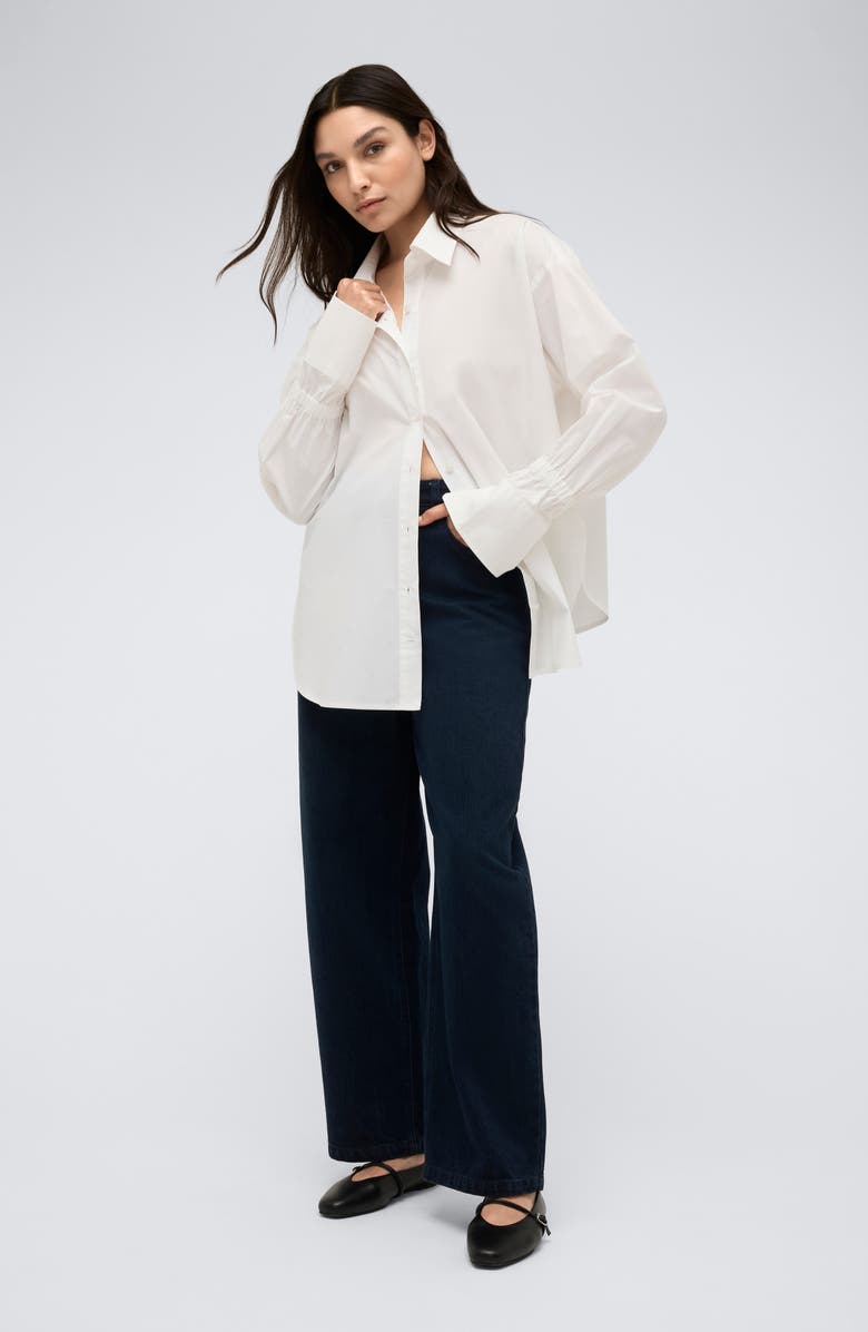 Kenneth Cole Oversize Boyfriend Shirt, Alternate, color, Pure White