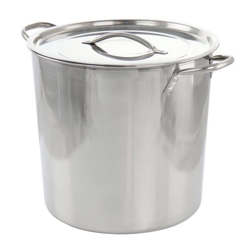 Gibson Everyday Everyday Whittington 16 Quart Stainless Steel Stock Pot With Lid In Silver