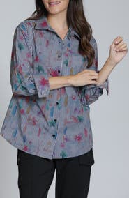 APNY Print Cotton Button-Up Shirt