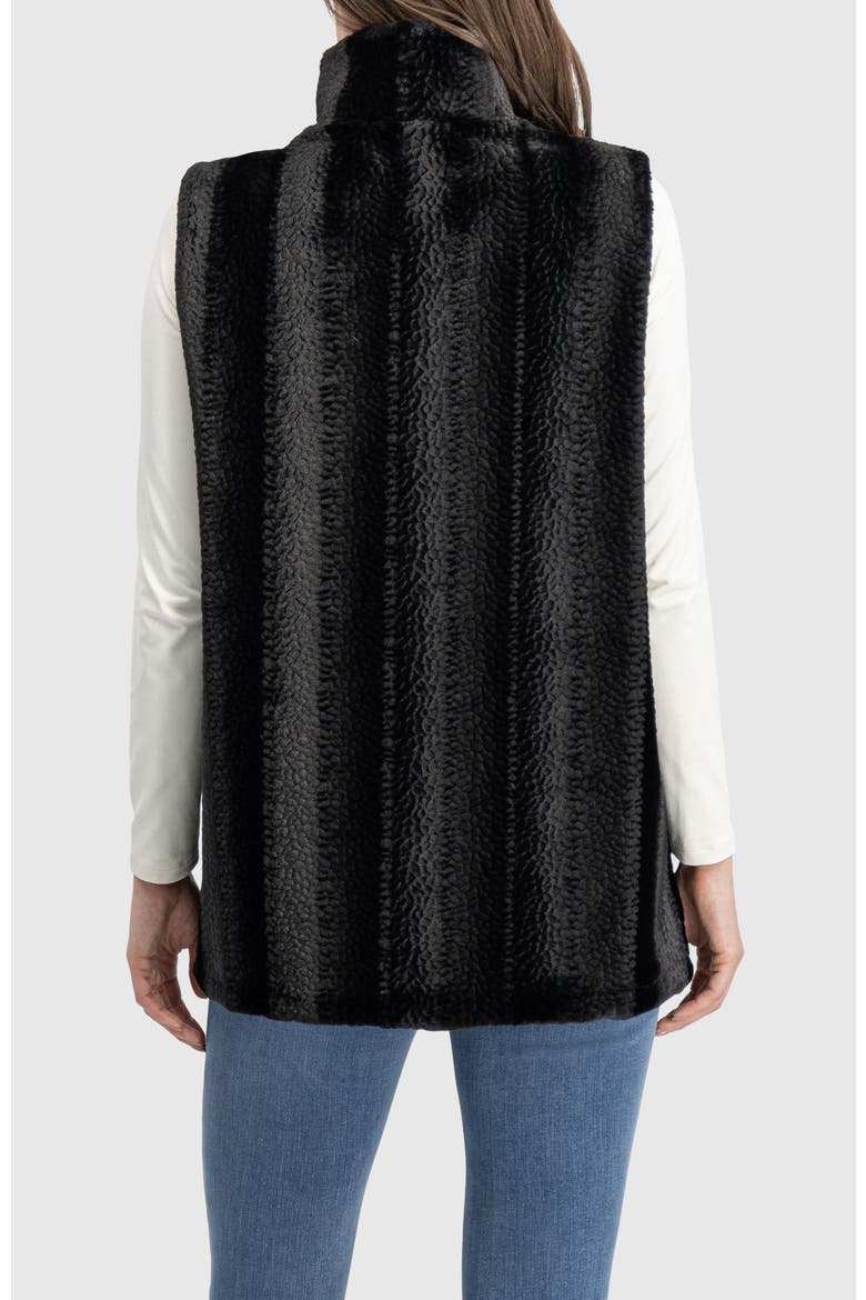 Fur-Free Mink (Faux Fur) Reversible Vest, Alternate, color, BLACK/BLACK