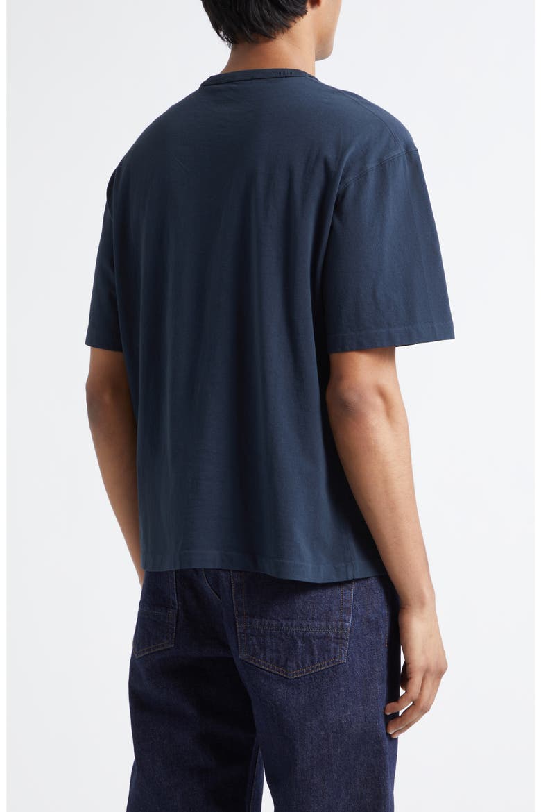 Institutional One Embroidered Cotton T-Shirt, Alternate, color, NAVY BLUE