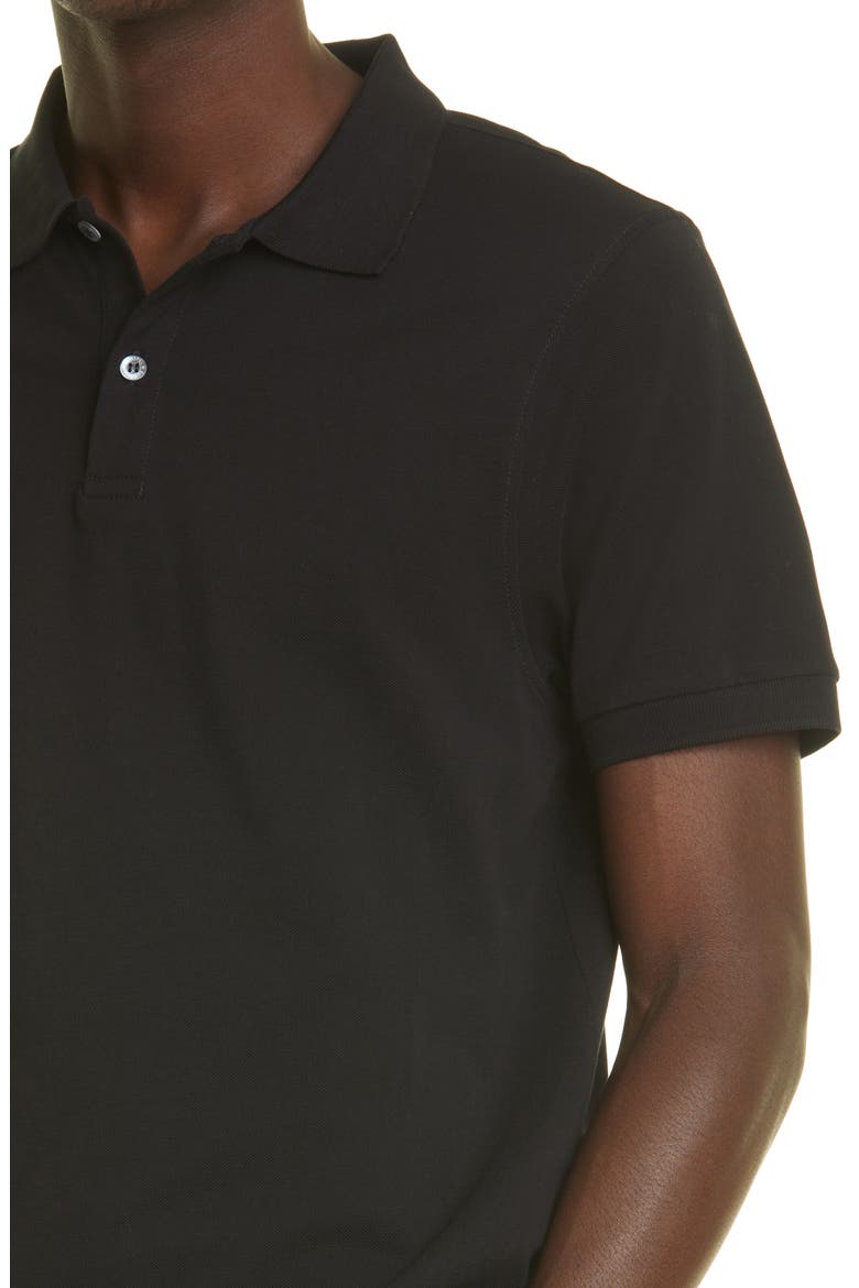 Solid Piqué Polo, Alternate, color, BLACK