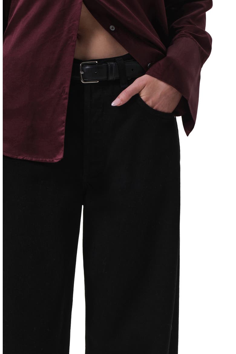 Ayla High Waist Baggy Wide Leg Jeans, Alternate, color, SOLID BLACK