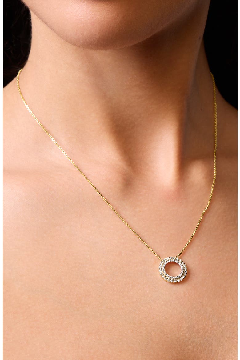 Circle of Life Diamond Pendant Necklace, Alternate, color, 18K WHITE GOLD