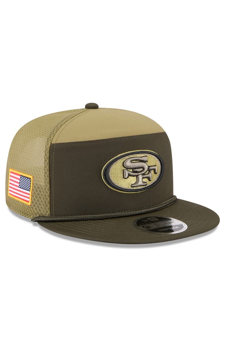 New Era Men's New Era  Dark Green San Francisco 49ers 2025 Salute to Service Split Panel 9FIFTY Snapback Hat, Main, color, 