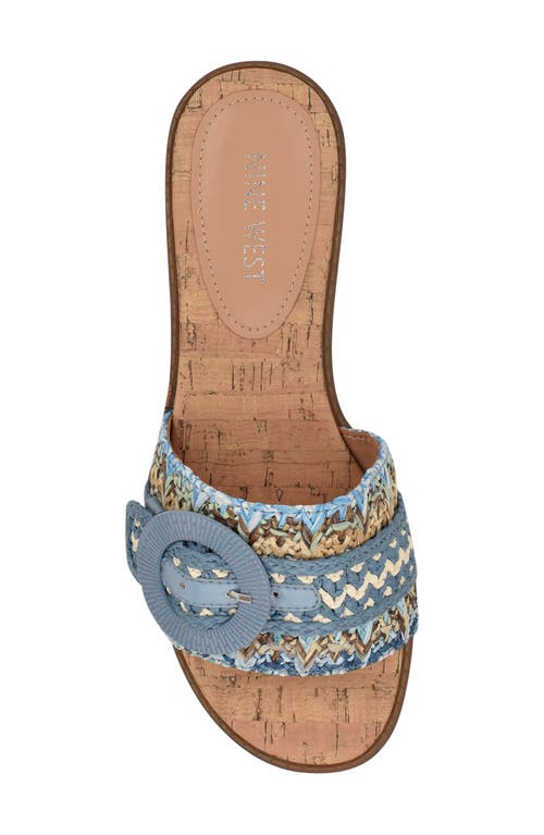 Nine West Pappy Slide Sandal In Medium Blue