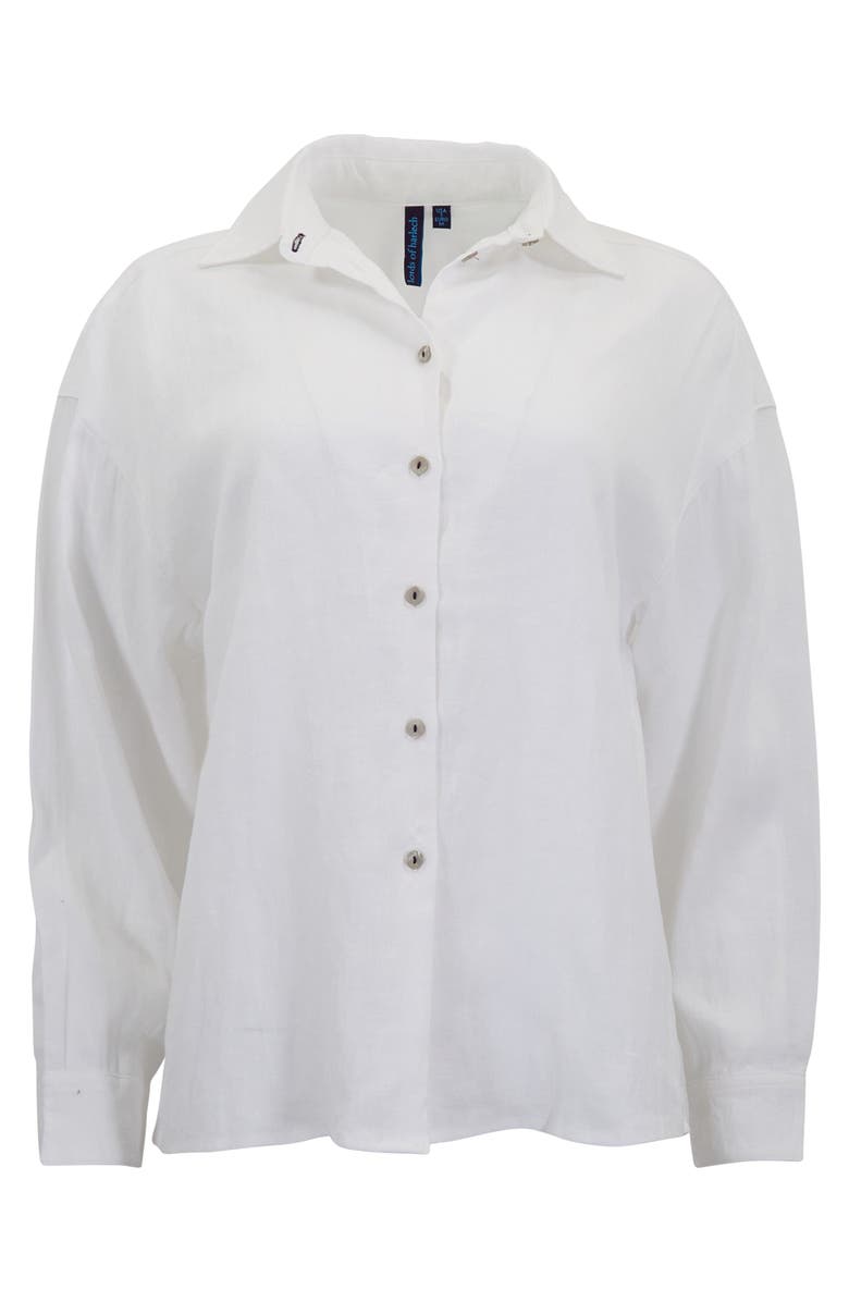 Lords of Harlech Womens Long Sleeve Linen Shirt, Alternate, color, White