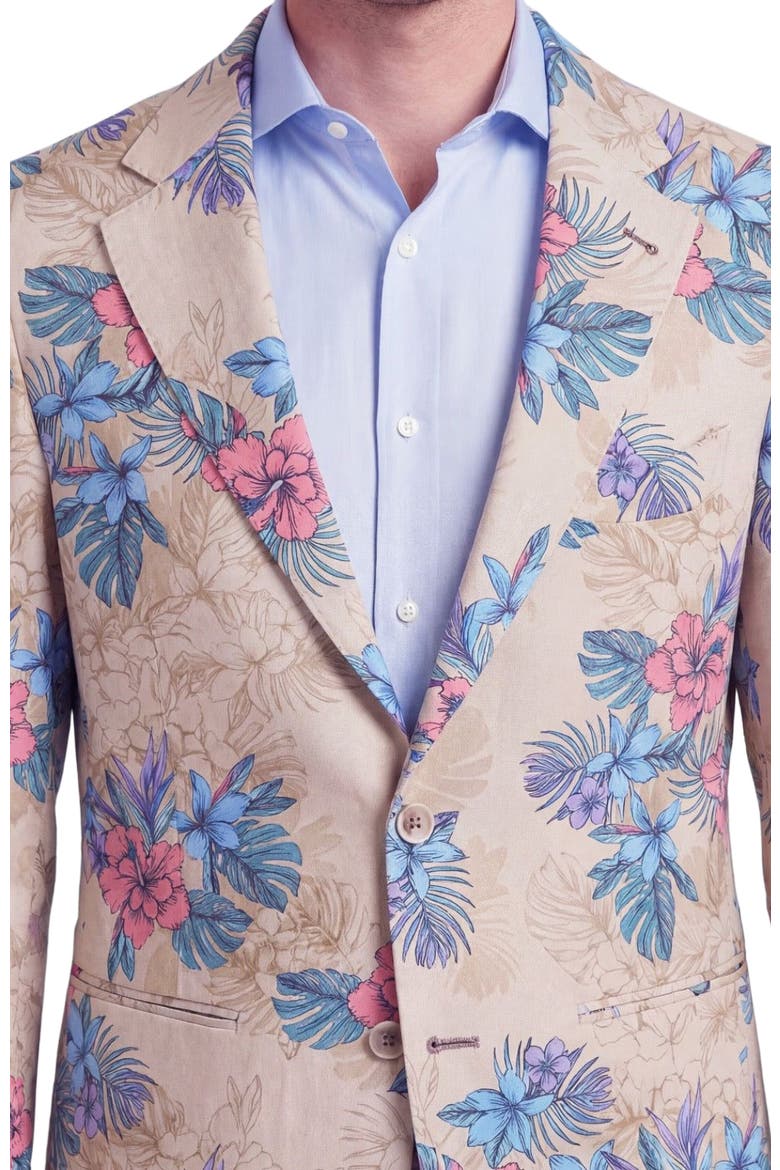Exotic Floral Mens Tailored Blazer, Alternate, color, EXOTIC FLORAL NEUTRAL